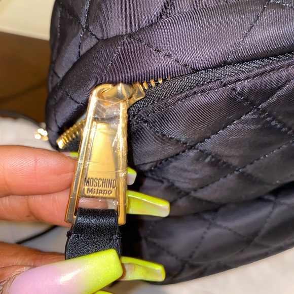 Moschino Black Diamond Quilted logo backpack New!💕 - Picture 7 of 14